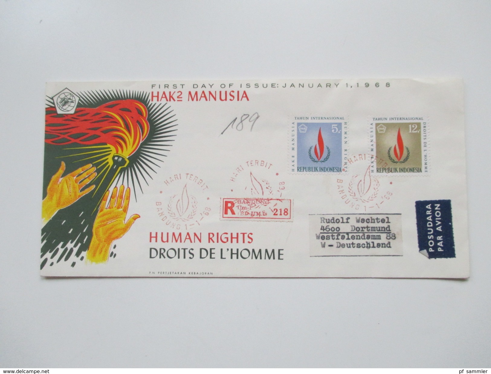 Indonesien 125 stk. 1954 - 84 FDC / R-Briefe / Luftpost alles echt gelaufen! Einige Blocks 80er Jahre und 1 Numisbrief.