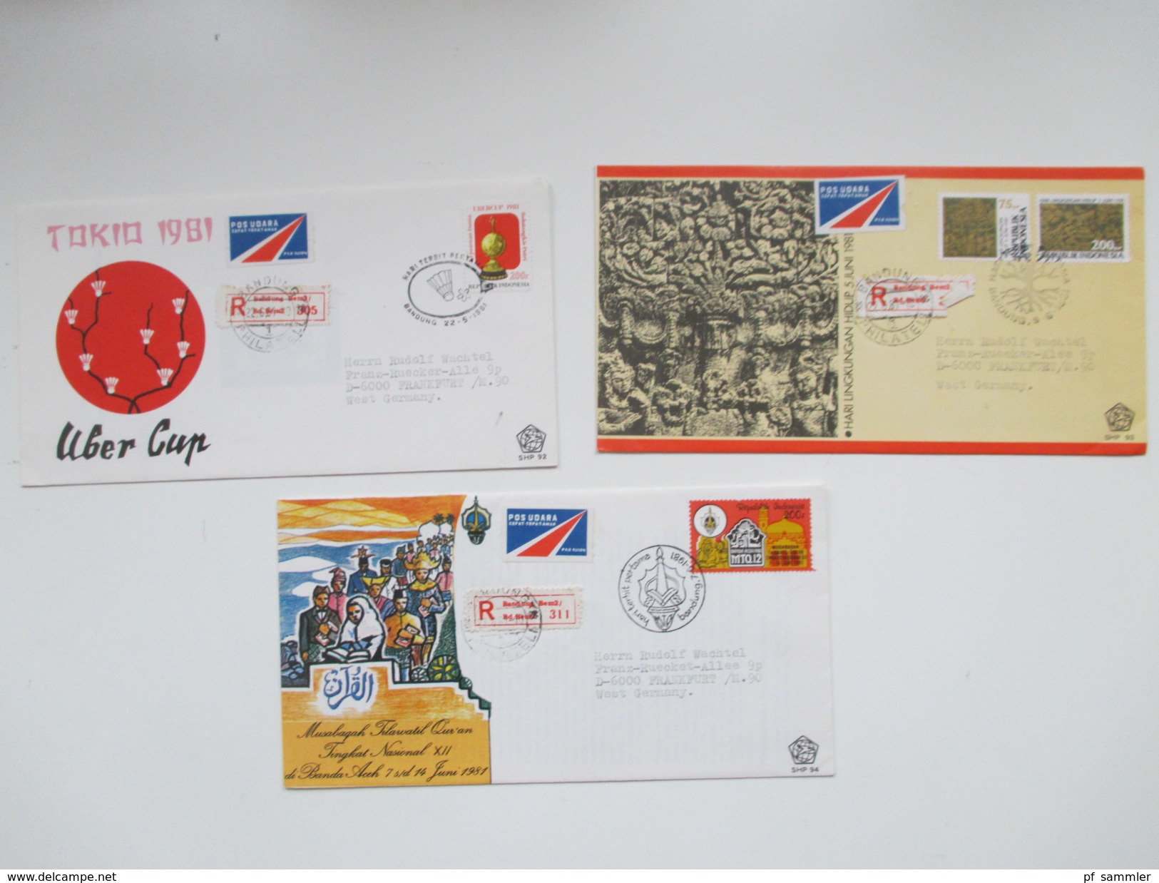 Indonesien 125 stk. 1954 - 84 FDC / R-Briefe / Luftpost alles echt gelaufen! Einige Blocks 80er Jahre und 1 Numisbrief.