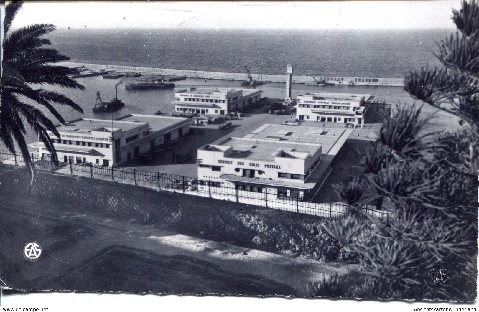 Oran - La Gare Maritime Vue De La Promenade Létang 1954 (002162) - Sonstige & Ohne Zuordnung