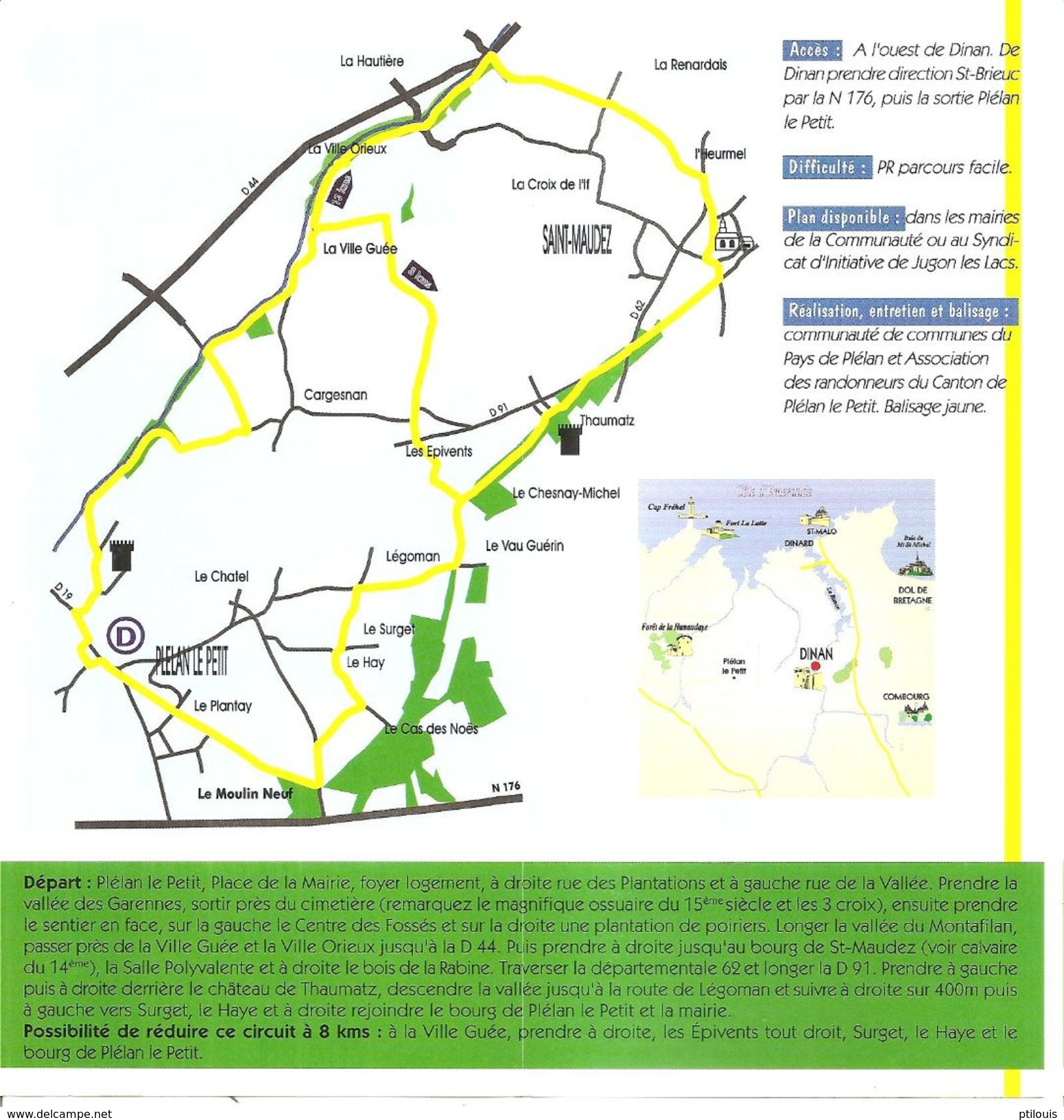 Rando Au Pays De DINAN à Pied Et à VTT - Pochette De 8 Fiches De Randonnée Pédestre Ou VTT - J.P.H. Editions - Bretagne