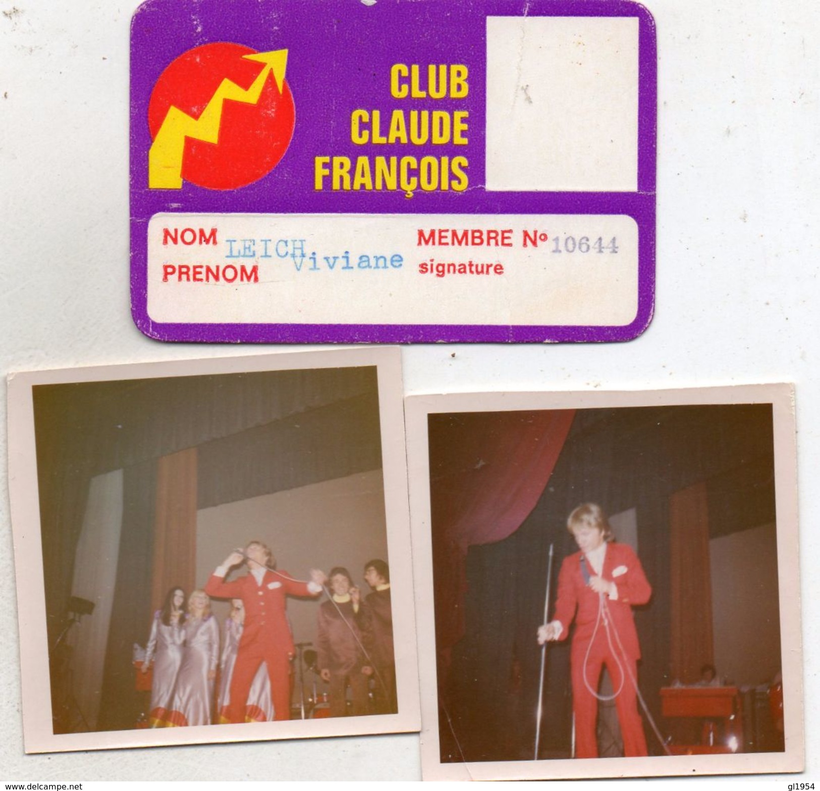 CLUB  CLAUDE  FRANCOIS   FOTOS  6 OP 6 CM - Autres & Non Classés