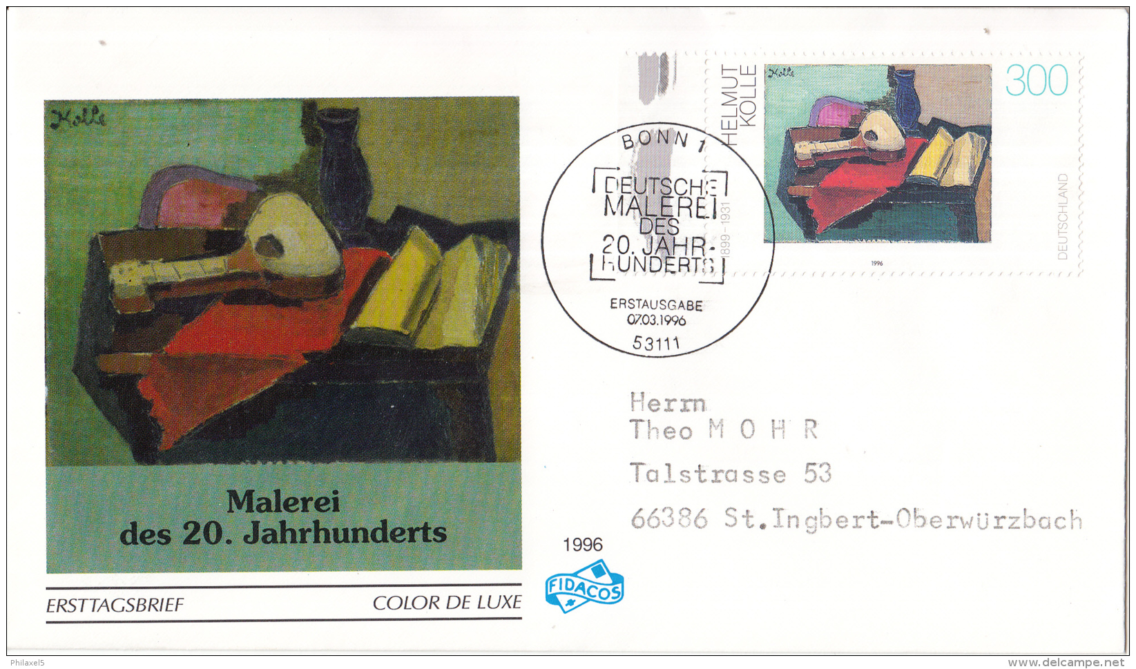 Duitsland - FDC 7-3-1996 - Deutsche Malerei Des 20. Jahrhunderts (V) - Michel 1843-1845 - Sonstige & Ohne Zuordnung