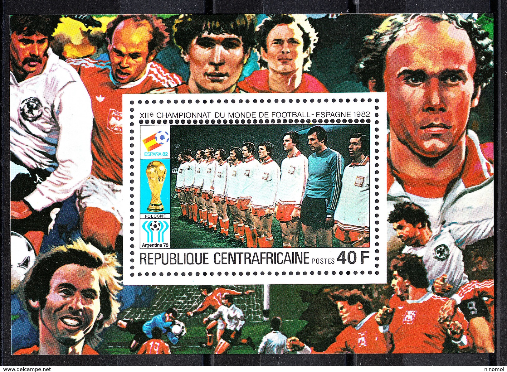 Rep. Central African   -   1981.  Polonia Team. Polen Team. BF MNH Rare - 1982 – Espagne