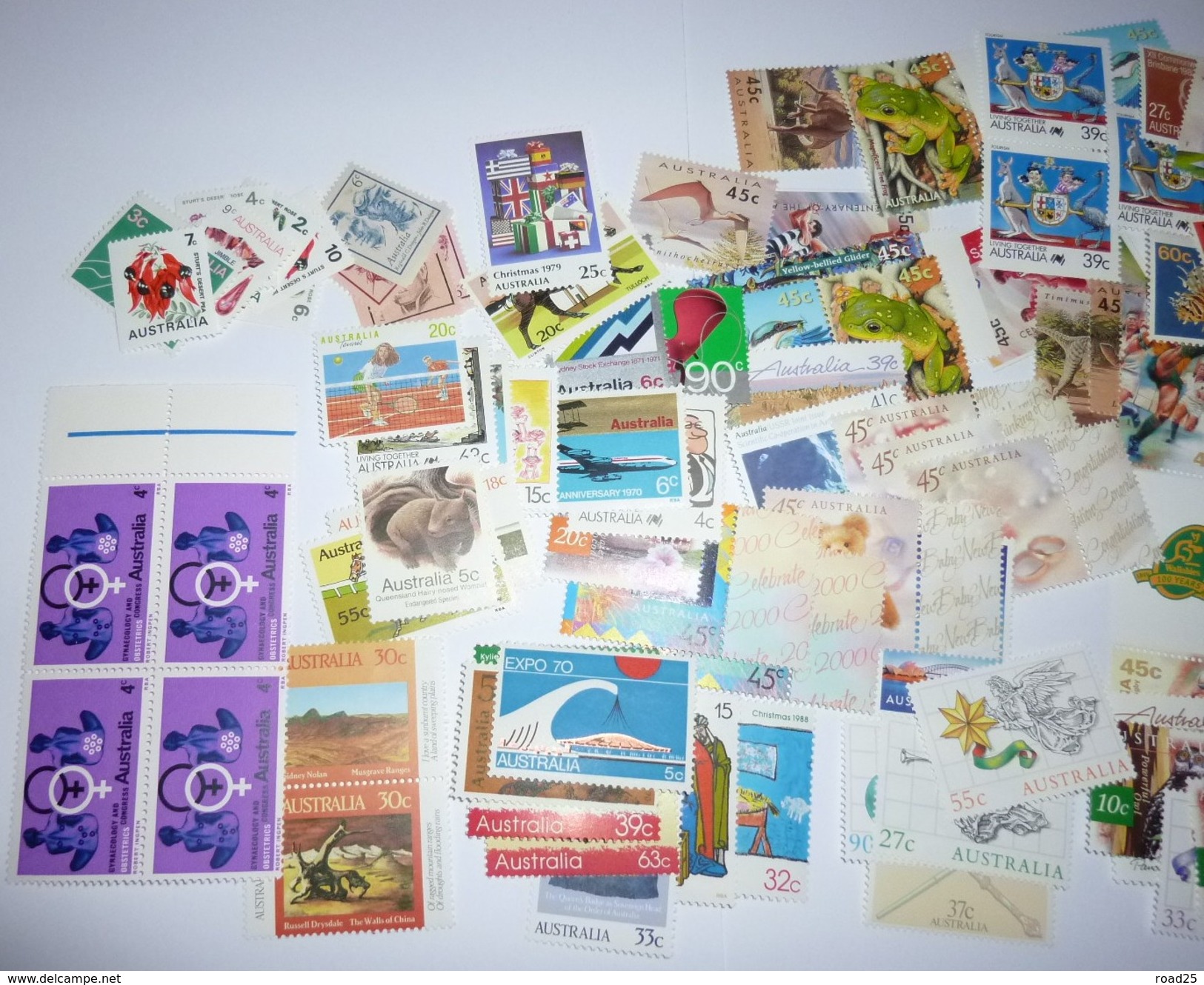 Océanie : Stock De Timbres Neuf Sans Charnière Sous Pochettes, Tout Pays Et Territoires - Collections (sans Albums)