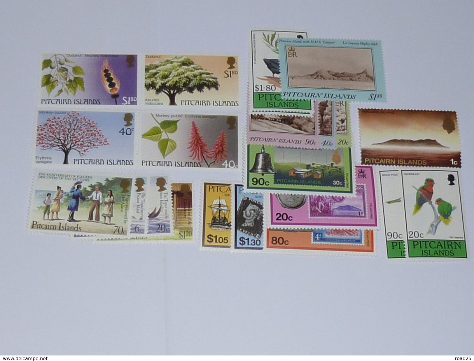 Océanie : stock de timbres neuf sans charnière sous pochettes, tout pays et territoires