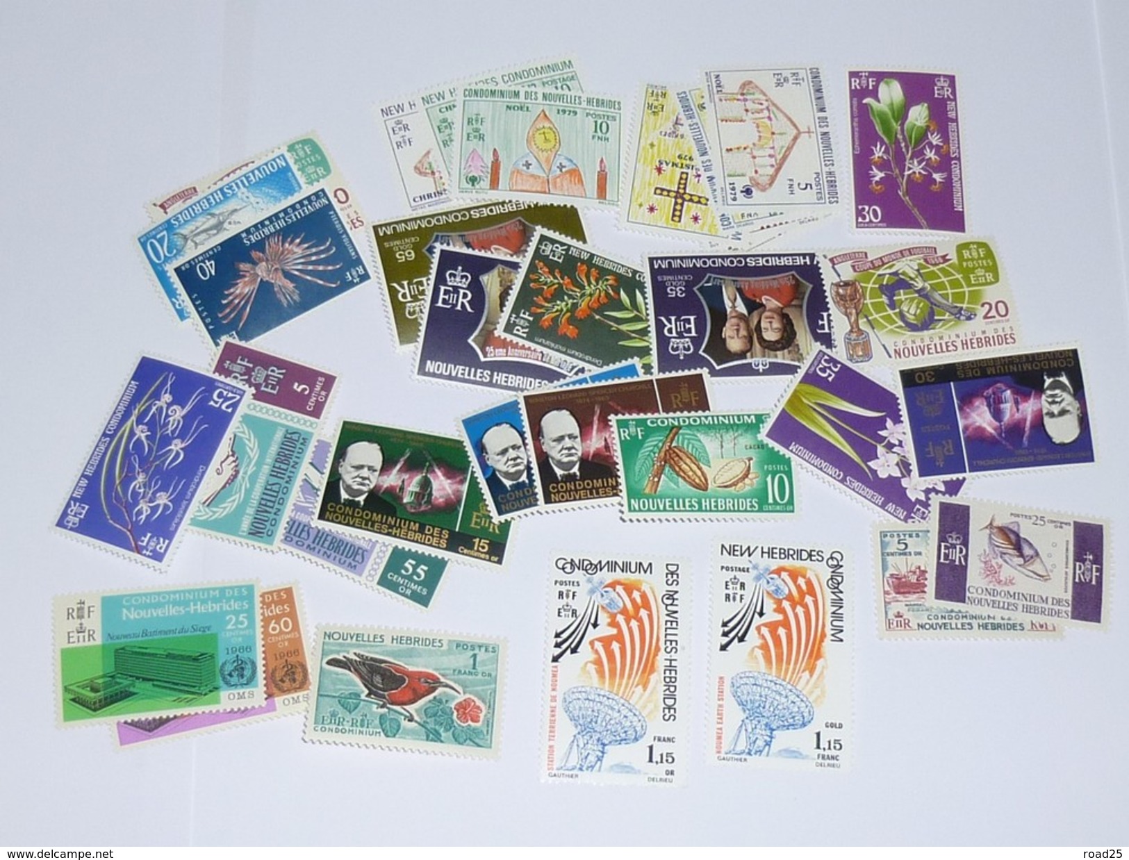 Océanie : stock de timbres neuf sans charnière sous pochettes, tout pays et territoires