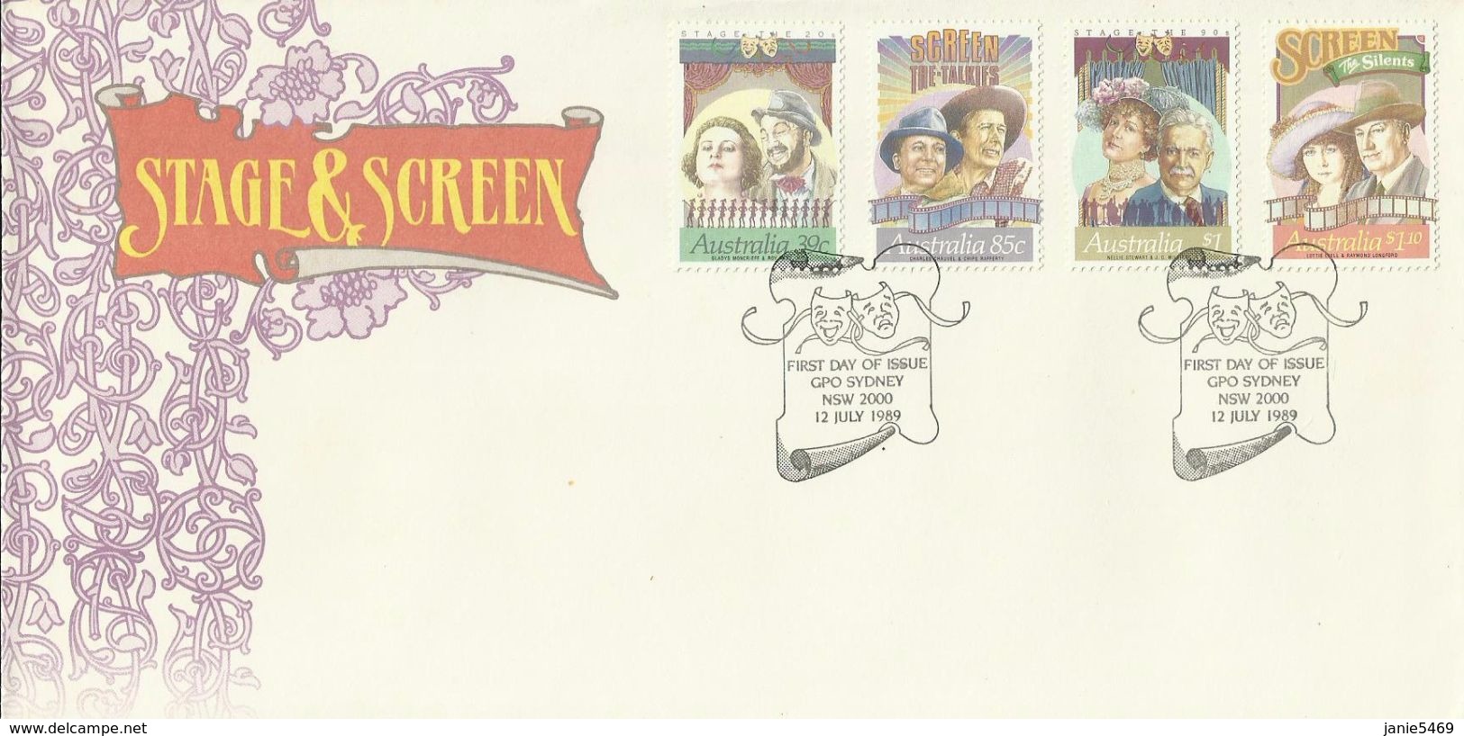 Australia 1989 Stage And Screen FDC - FDC