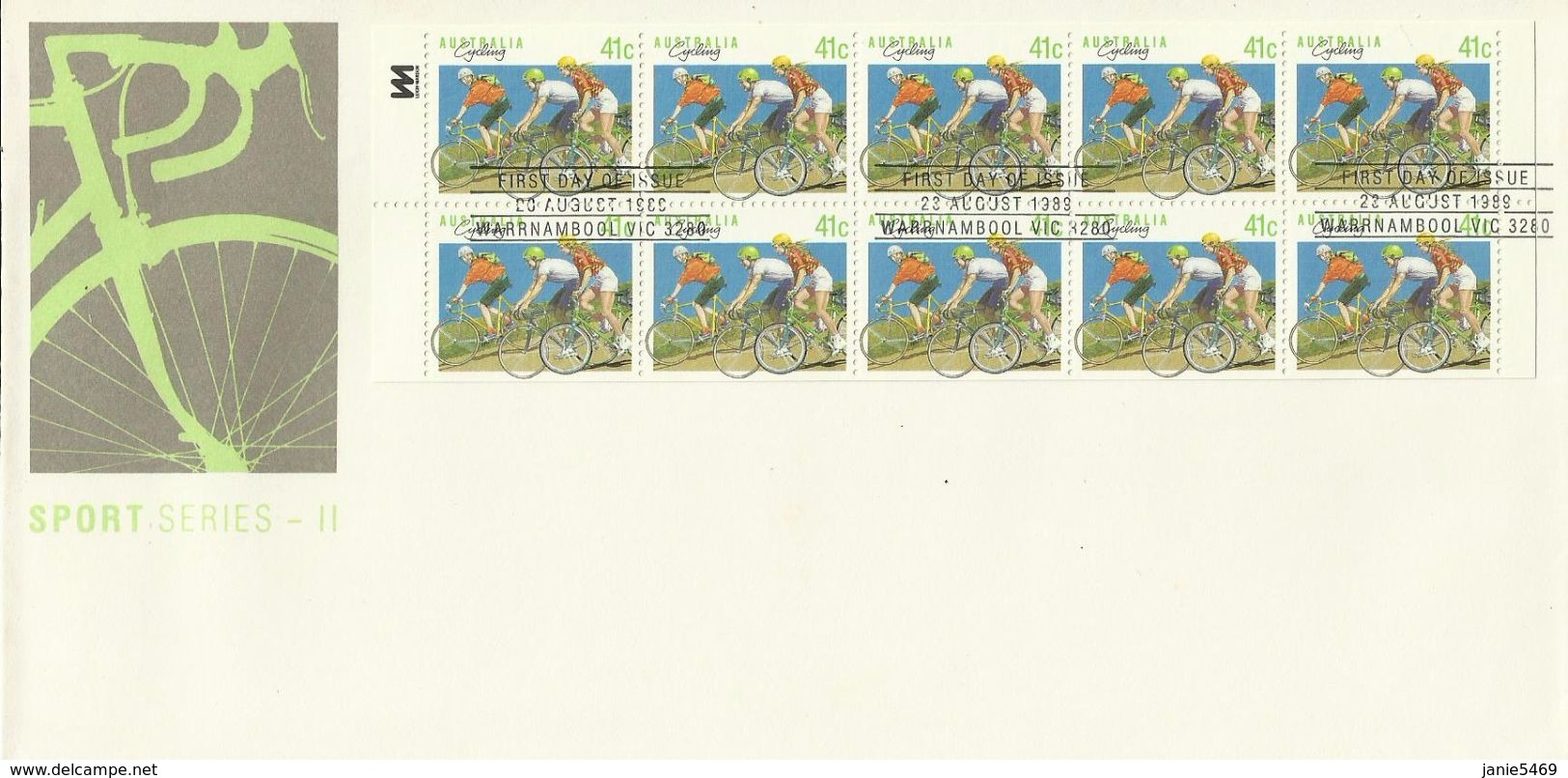 Australia 1989 Sports Serie II, Cycling Booklet FDC - FDC