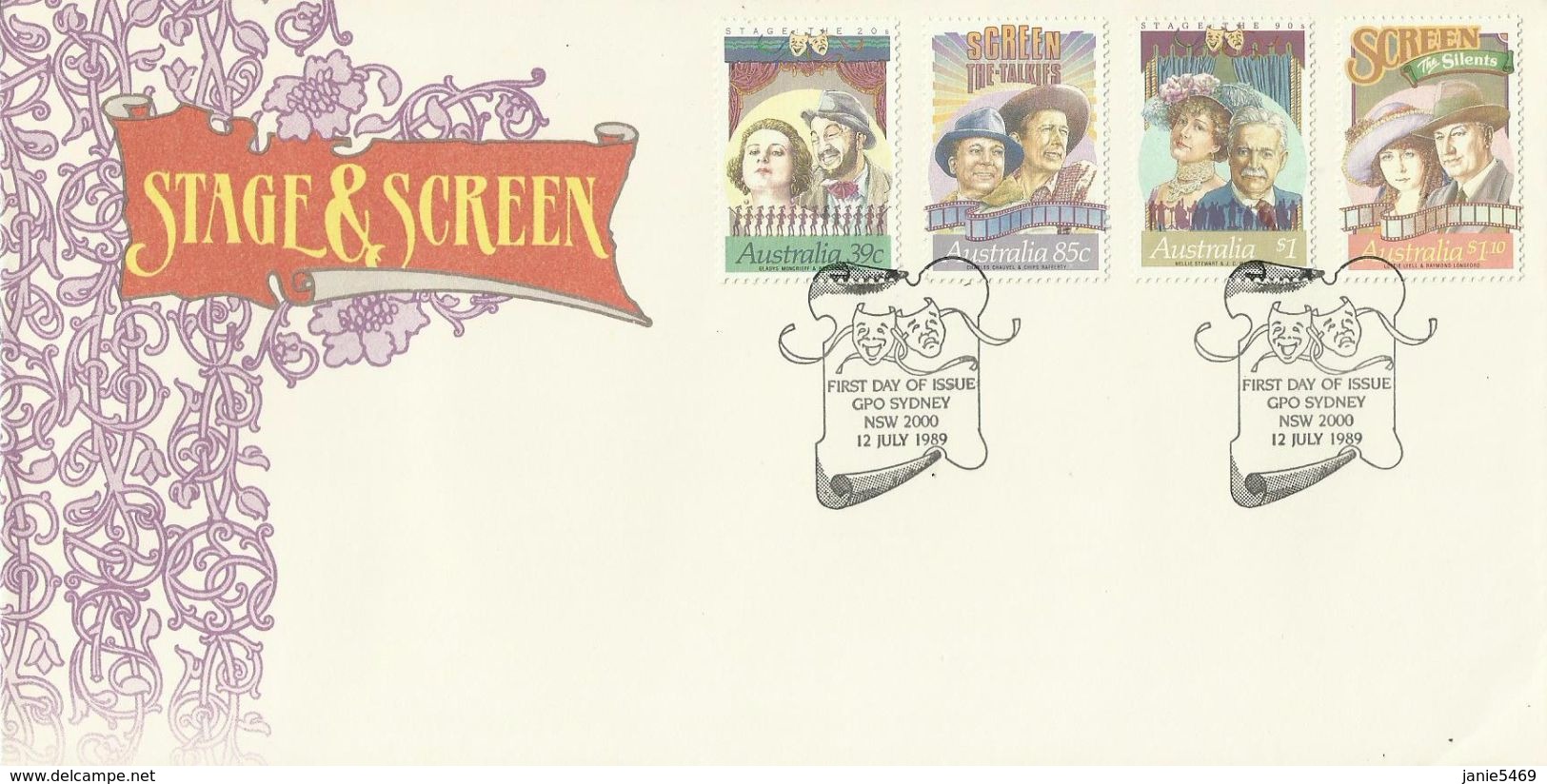 Australia 1989 Stage And Screen FDC - FDC