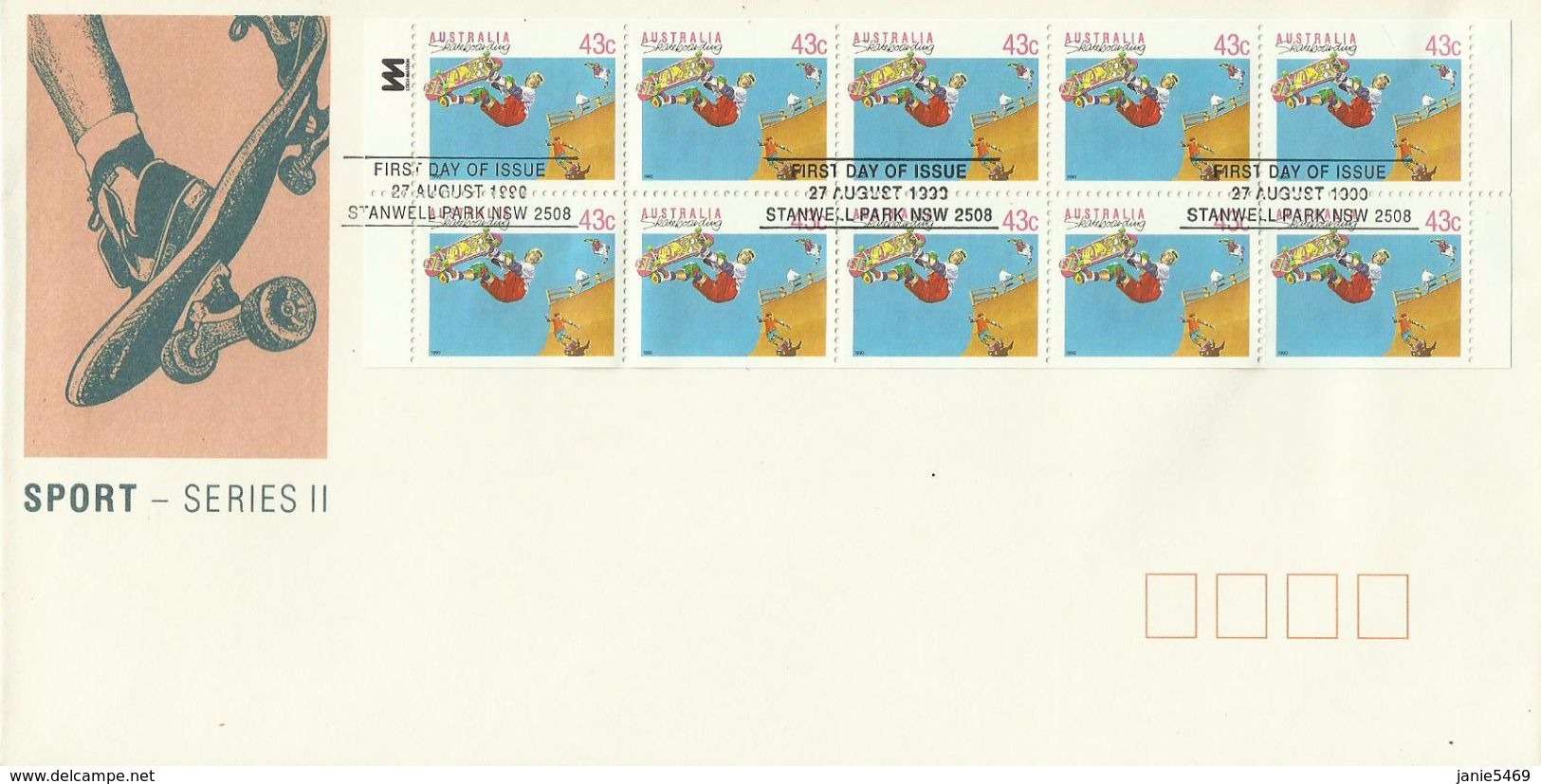 Australia 1990 Sports Series II Booklet Pane FDC - FDC