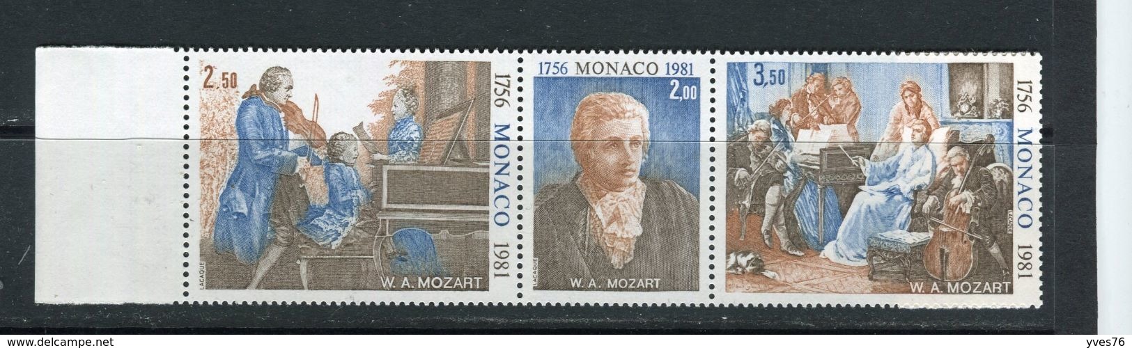 MONACO - Y&T Triptyque N° 1272A** - Wolfgang Amadeus Mozart - Ungebraucht