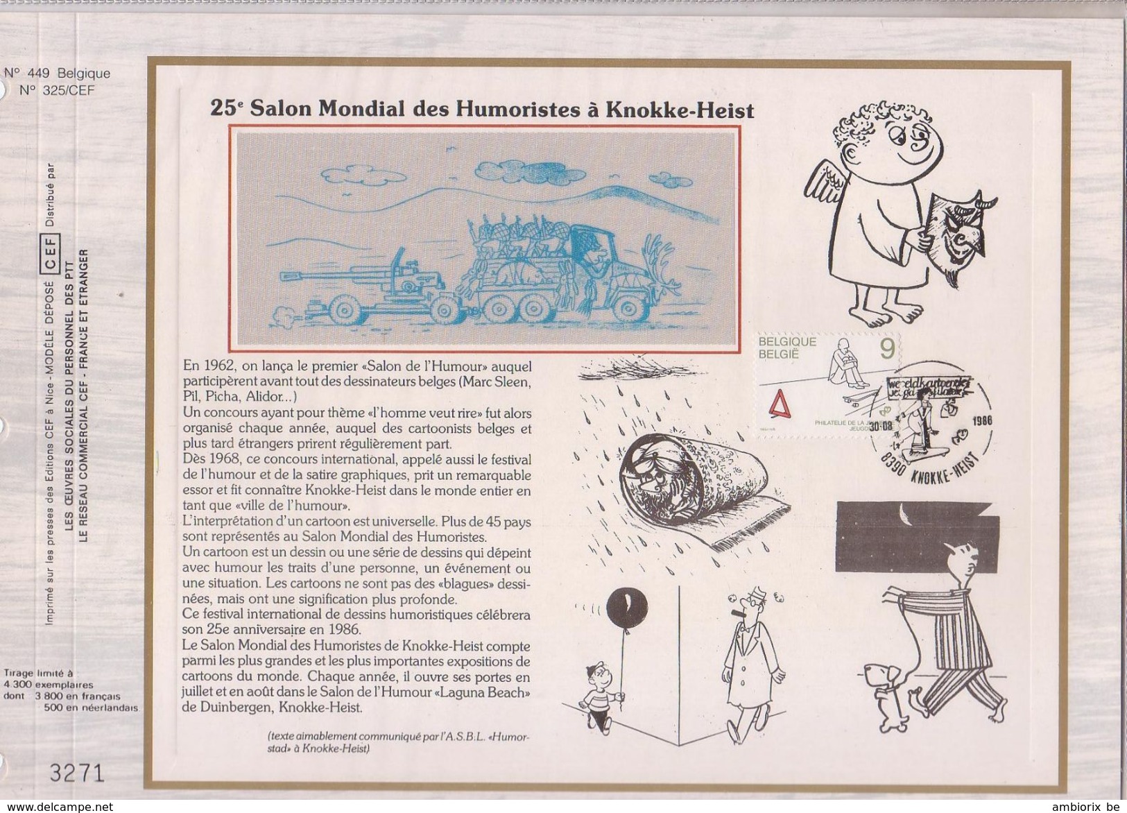 Carte Max CEF Soie 2224 Humoristes à Knokke Heist - 1981-1990