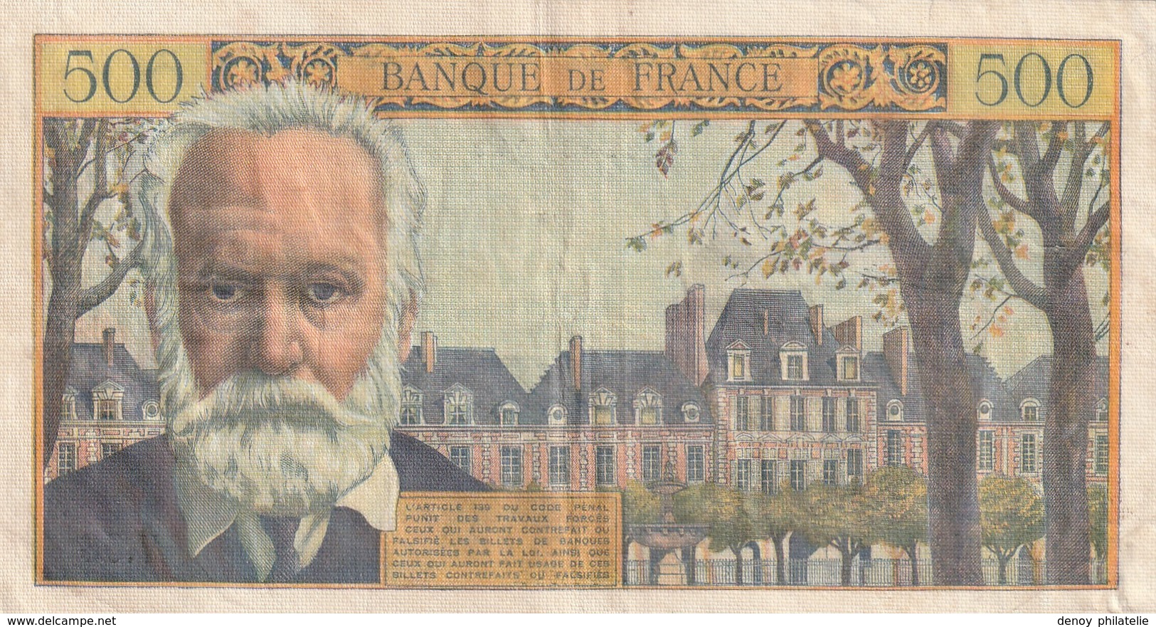Billet 500 Francs Victor Hugo Du 2 9 1954 TTB+ - 500 F 1954-1958 ''Victor Hugo''