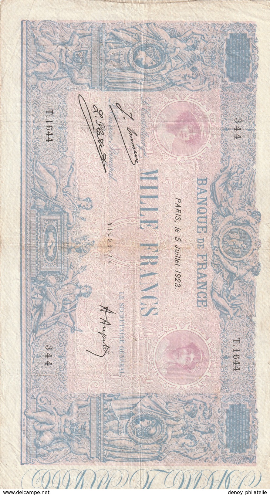 Billet De 1000 Francs Bleu Et Rose De TB A TTB Du 5 Juillet 1923 - 1 000 F 1889-1926 ''Bleu Et Rose''