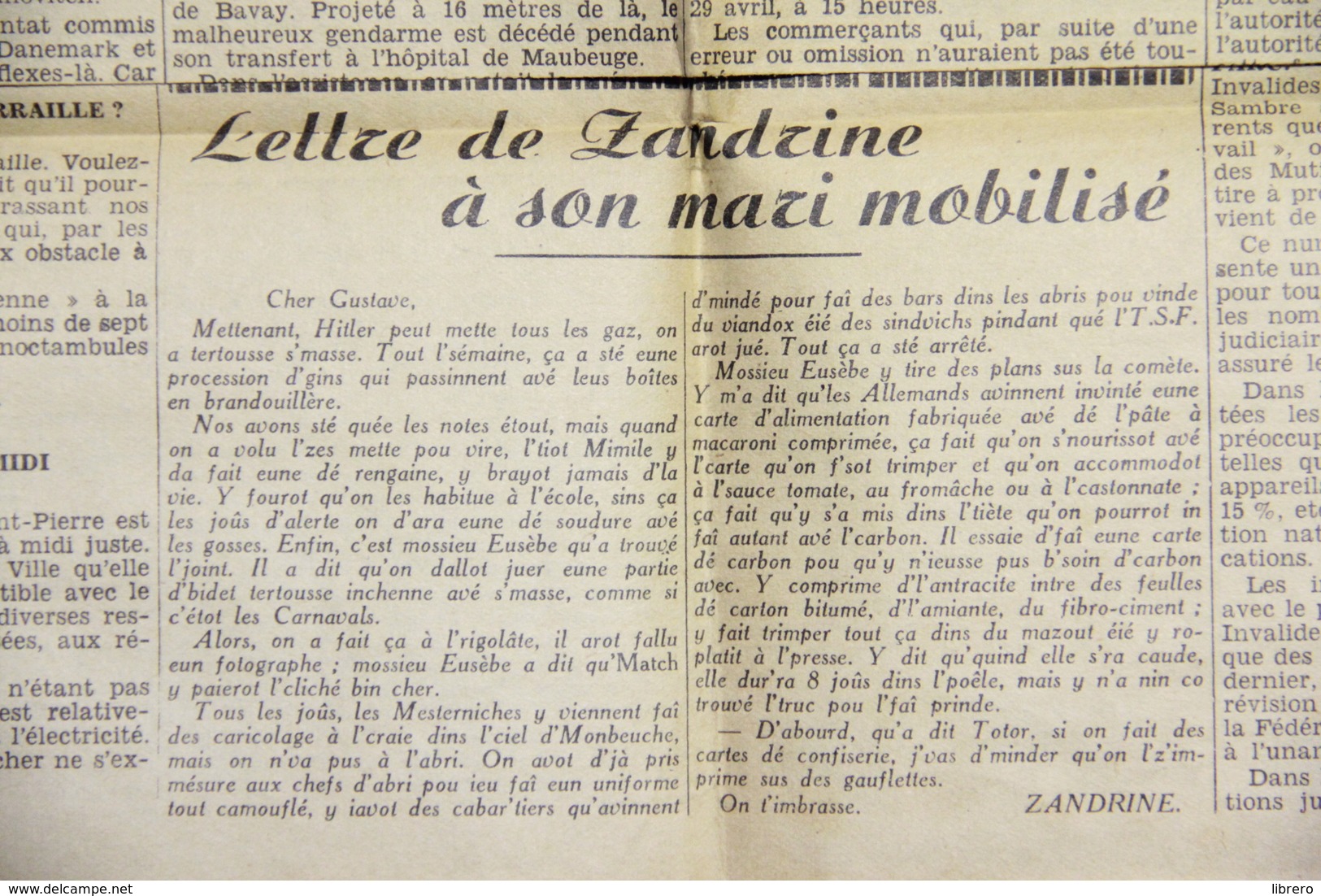 Maubeuge / Avesnes / Le Courrier / 14 numéros / 1940.