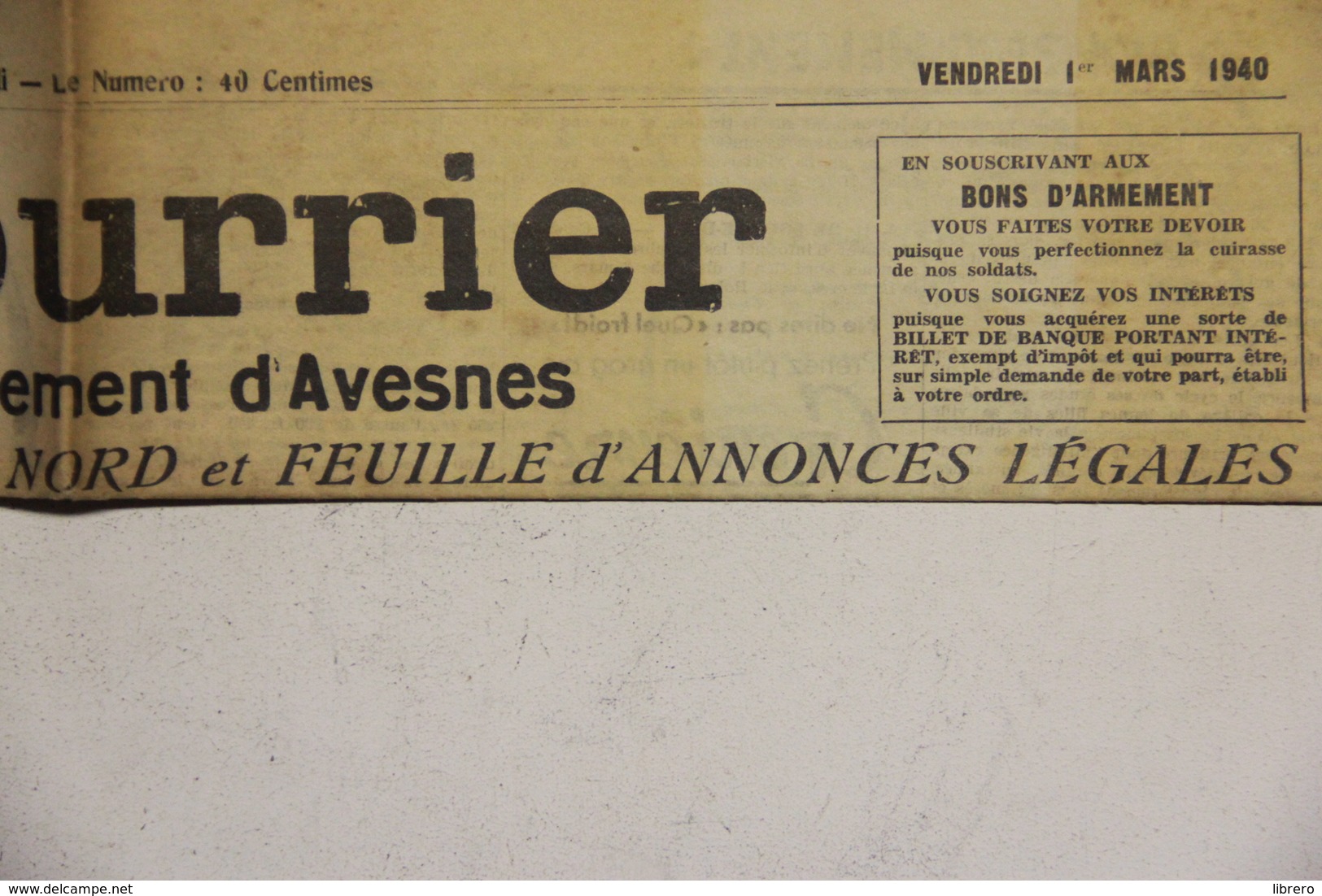 Maubeuge / Avesnes / Le Courrier / 14 numéros / 1940.