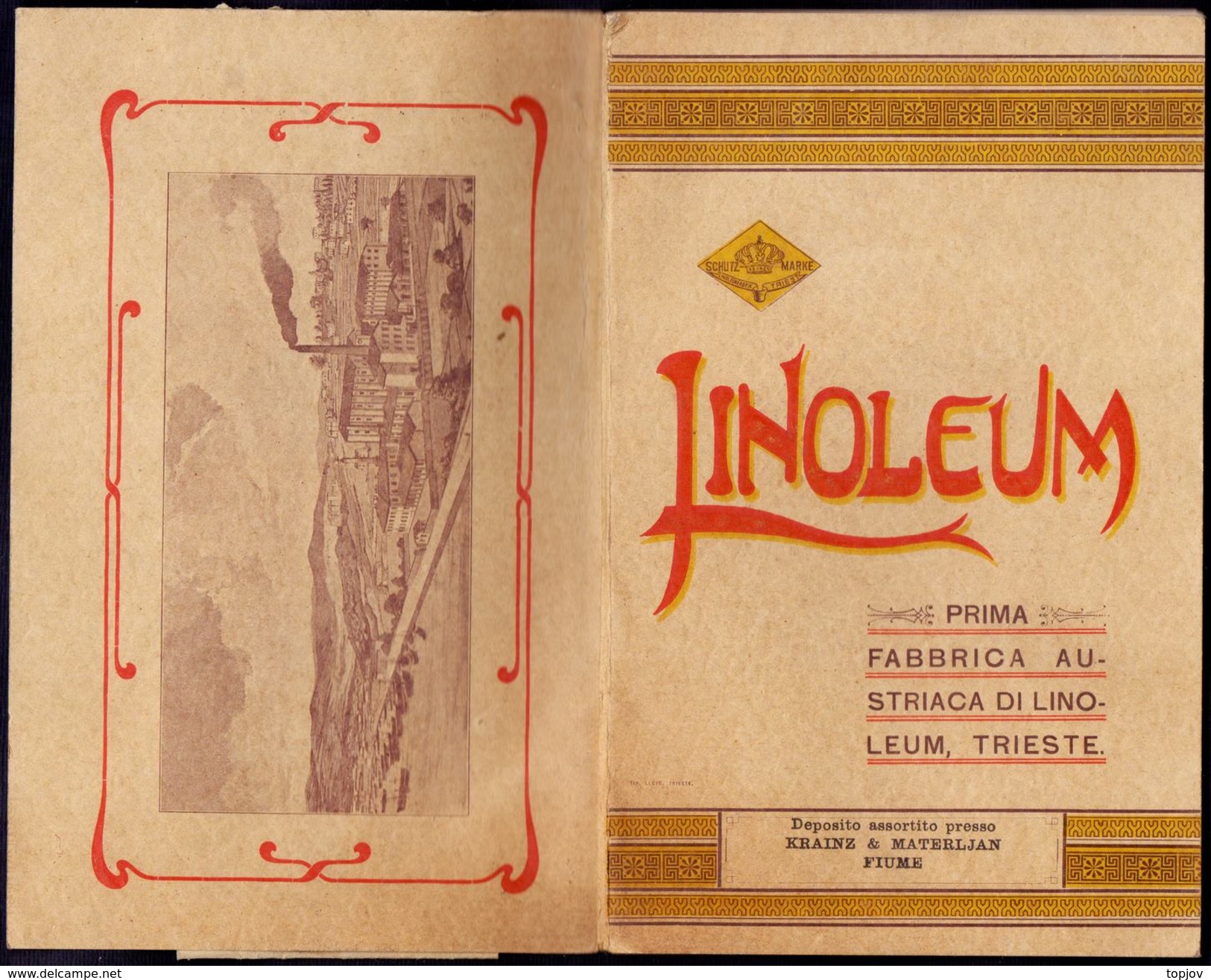CROATIA - ITALIA - FIUME- TRIESTE - PRIMA FABBRICA Di LINOLEUM AUSTRIA - BOOK + 6 Color- Cc 1910 - Italy