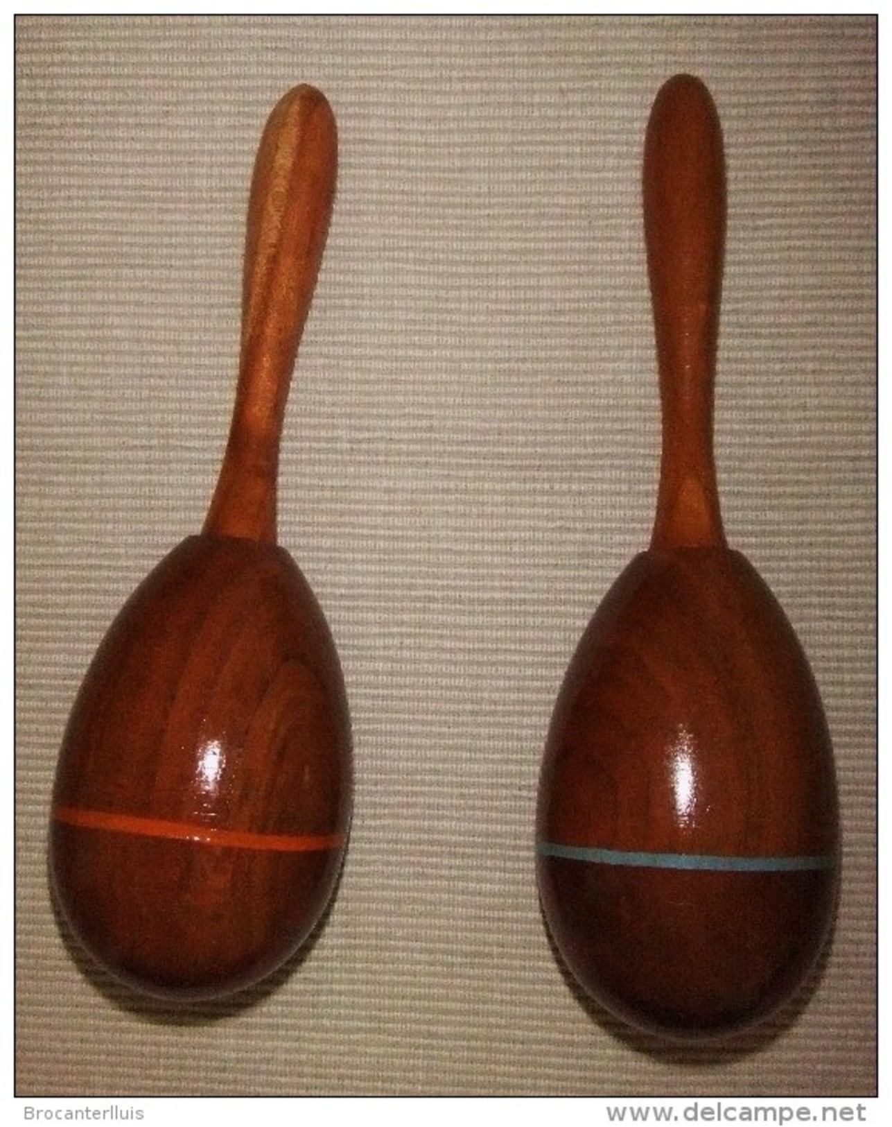 JUEGO DE MARACAS DE MADERA CON FIGURAS DE BAILAOR Y SEVILLANA PINTADOS - Muziekinstrumenten