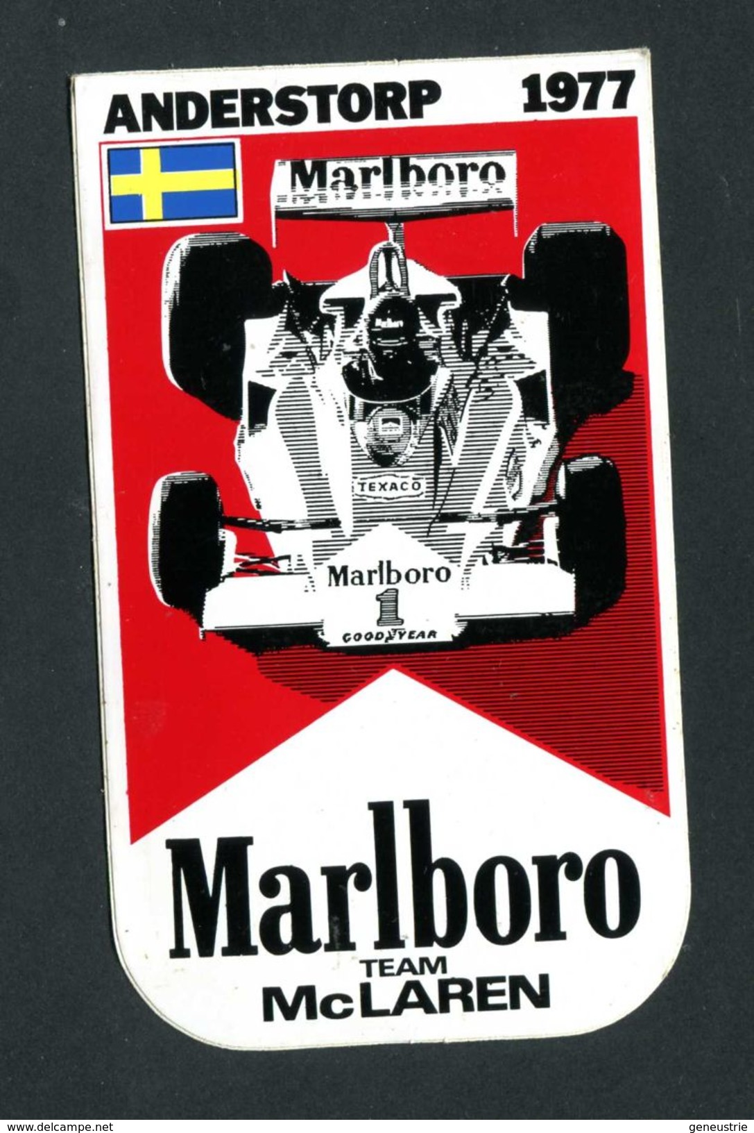 Sticker Autocollant "Marlboro"  Anderstrop 1977 - Team McLaren - Course Automobile F1 - Automobile - F1