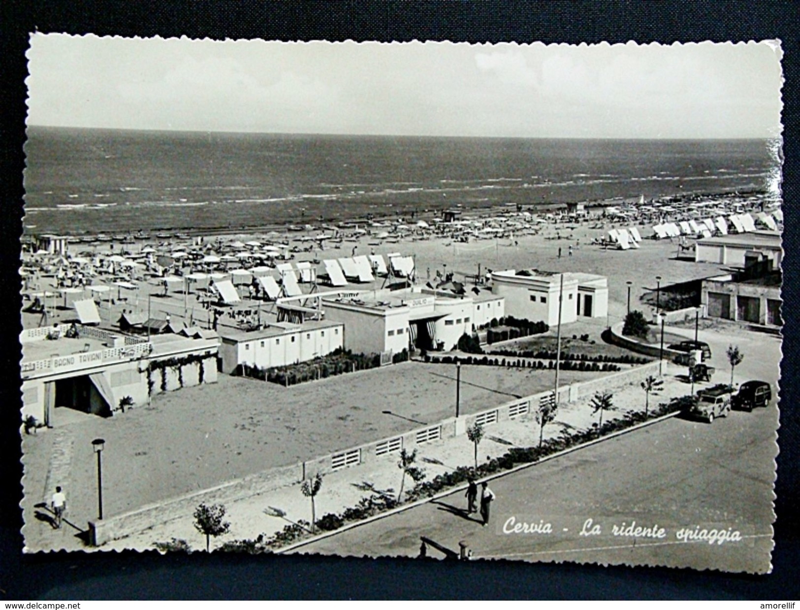 (FG.A09) CERVIA - LA SPIAGGIA Con BAGNO TAVIANI E DULIO (RAVENNA) - VIAGGIATA 1957 - Ravenna