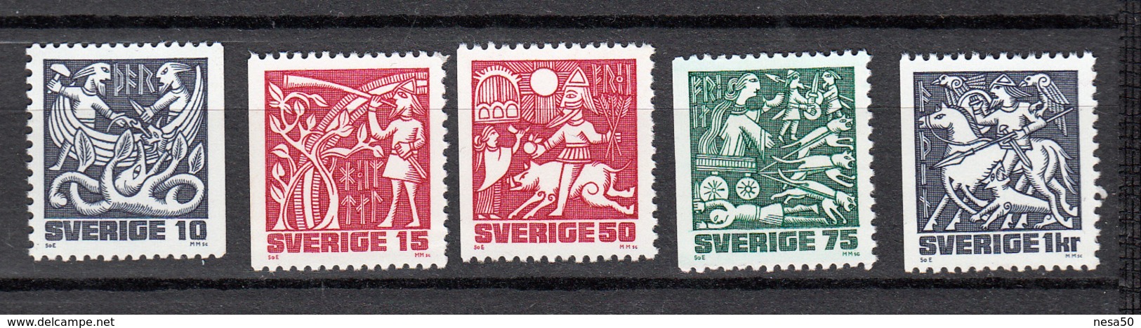 Zweden 1961 Mi Nr 1135 - 1139 Noorse Mythologie. - Unused Stamps