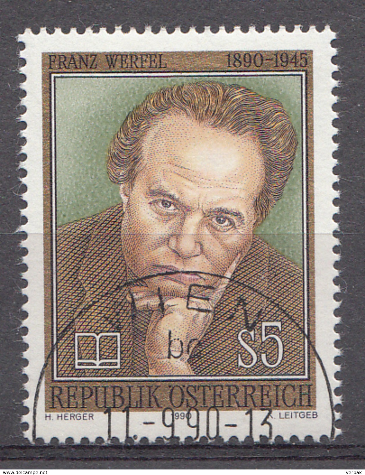 Autriche 1990  Mi.Nr: 2003 Geburtstag Von Franz Werfel  Oblitèré / Used / Gebruikt - Oblitérés