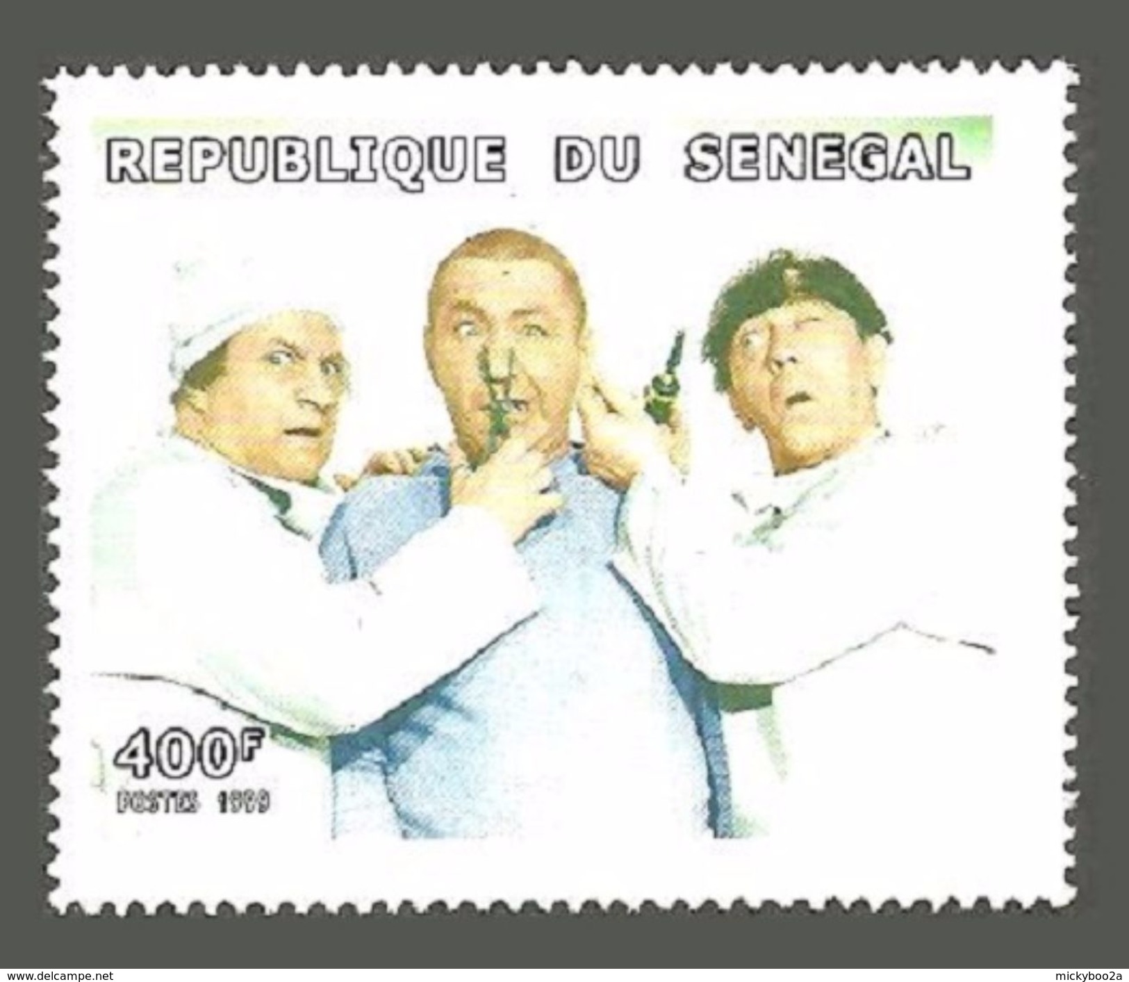 SENEGAL 1999 FILMS THE THREE STOOGES MEDICAL SINGLE MNH - Senegal (1960-...)