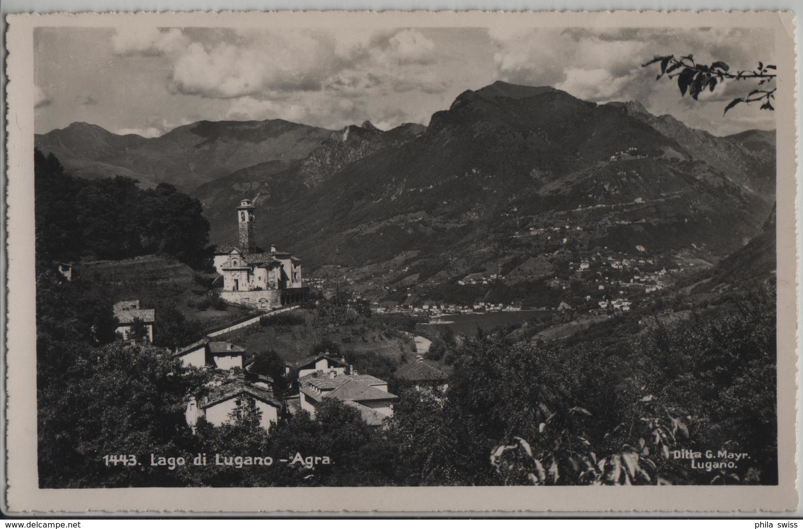 Lago Di Lugano - Agra - Photo: Ditta G. Mayr No. 1443 - Agra