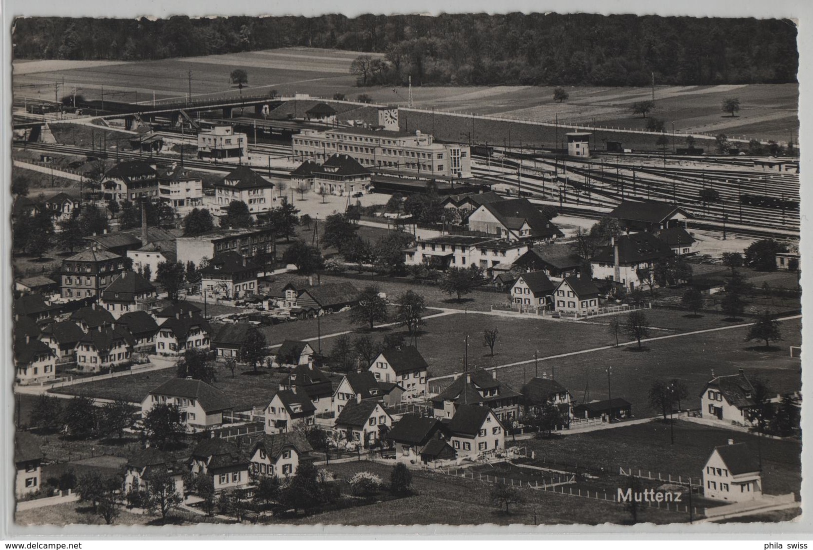 Muttenz - Generalansicht Mit Bahnhof - Photoglob - Muttenz