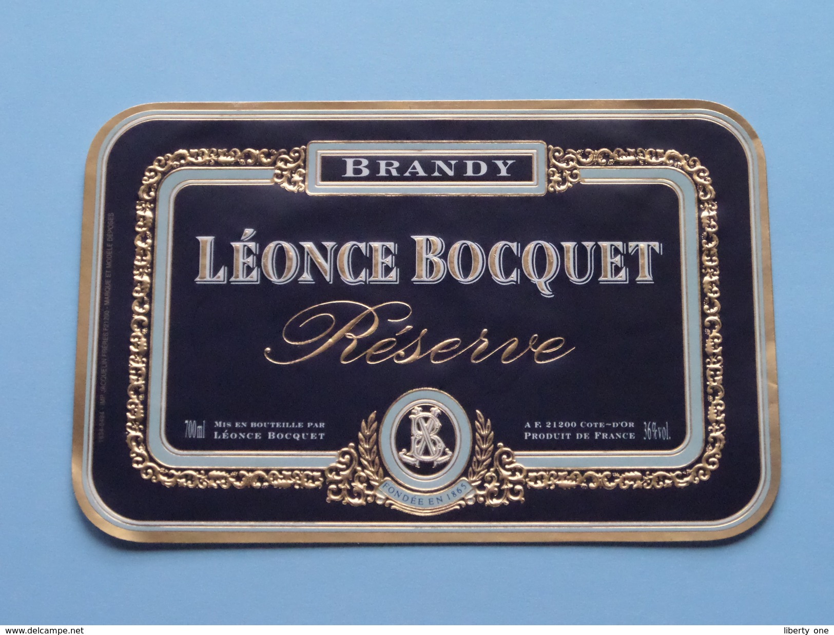 Brandy Léonce Bocquet Réserve ( 21200 Côte D'Or ) 700 Ml. ( Zie/voir Foto's Voor Detail ) ! - Autres & Non Classés