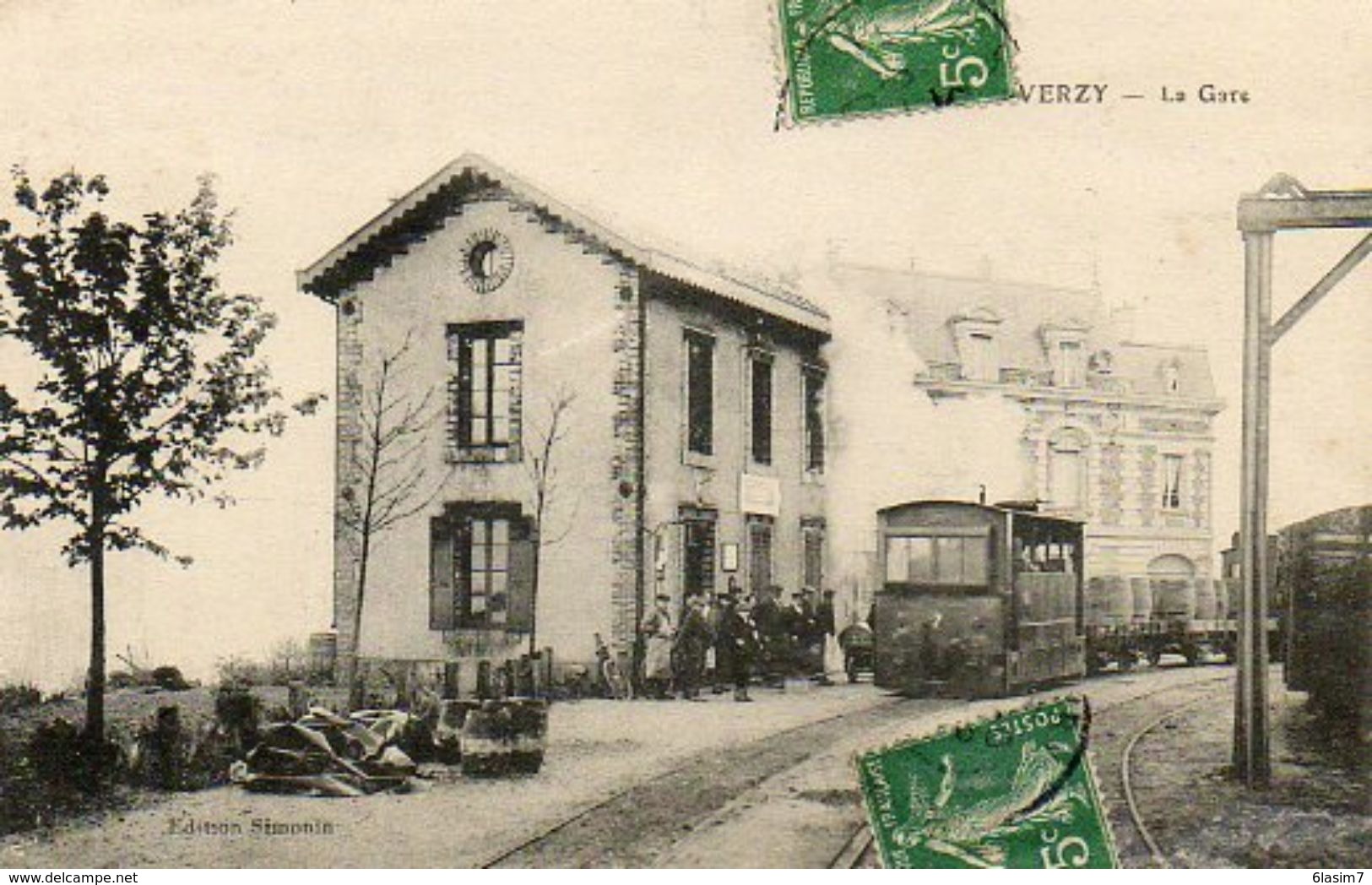 CPA - VERZY (21) - Aspect Du Train Entrant En Gare ,le Wagon Chargé De Futailles De Champagne En 1915 - Verzy