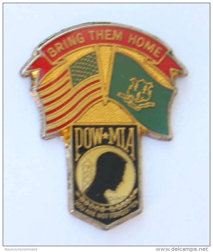 Pin's  POW MIA - Prisonner Of War / Missing In Action - Bring Them Home - Drapeau Des USA - G1070 - Armee