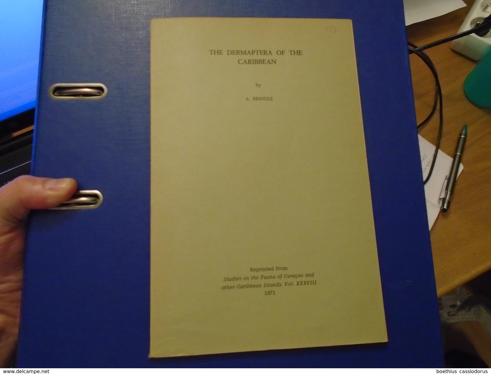 THE DERMAPTERA OF THE CARIBBEAN  1971  By A. BRINDLE, Dermaptères Entomologie Insectes, Caribbean, Fauna Of Curacao... - Biologische Wetenschappen