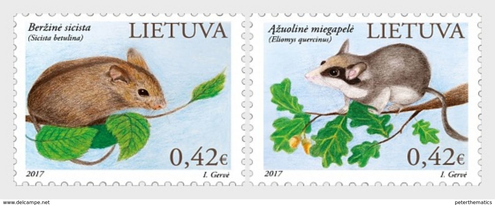 LITHUANIA, 2017, MNH,  THE RED BOOK, RODENTS, 2v - Knaagdieren