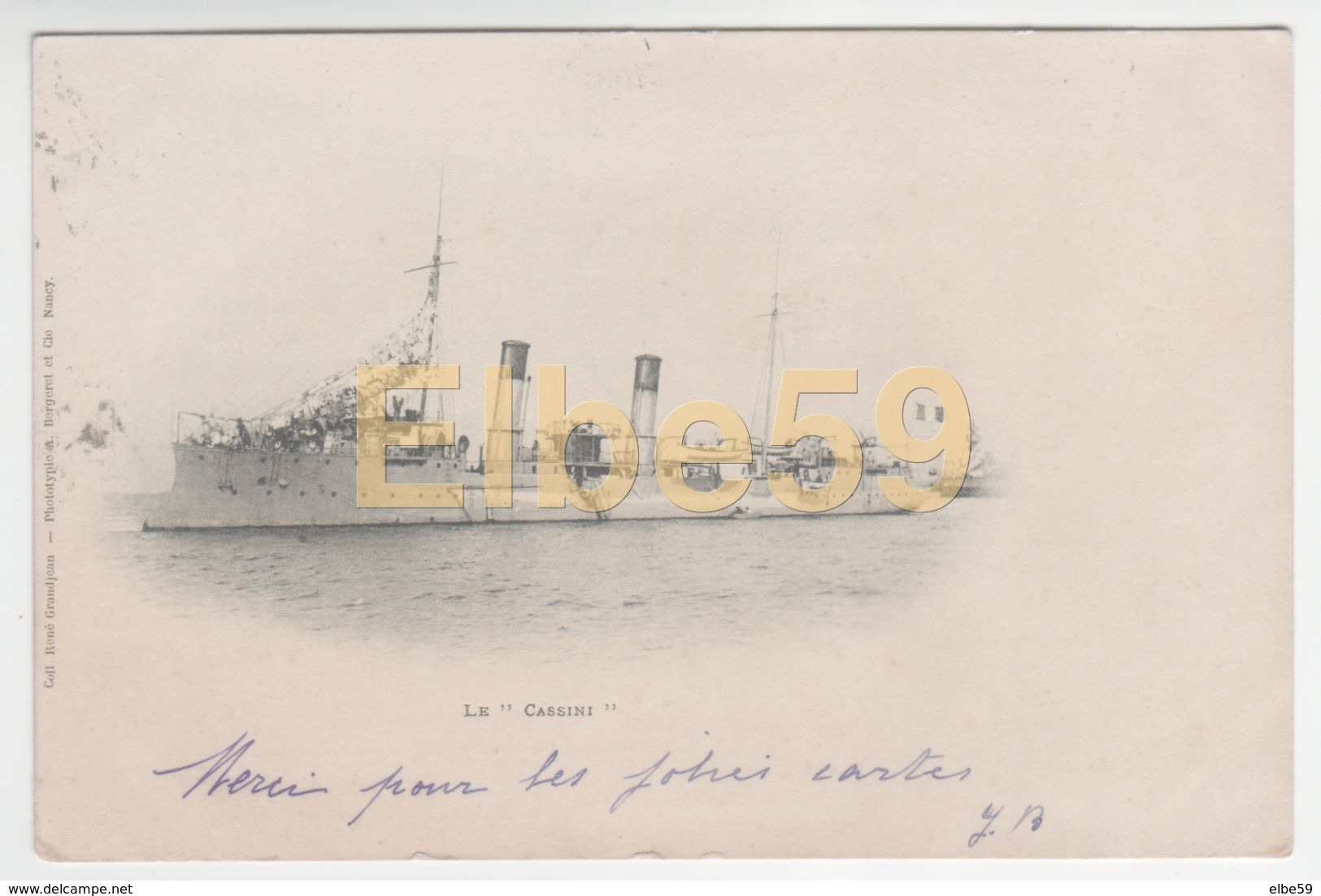 Marine Nationale, Aviso Cassini, écrite 1903 - Guerra