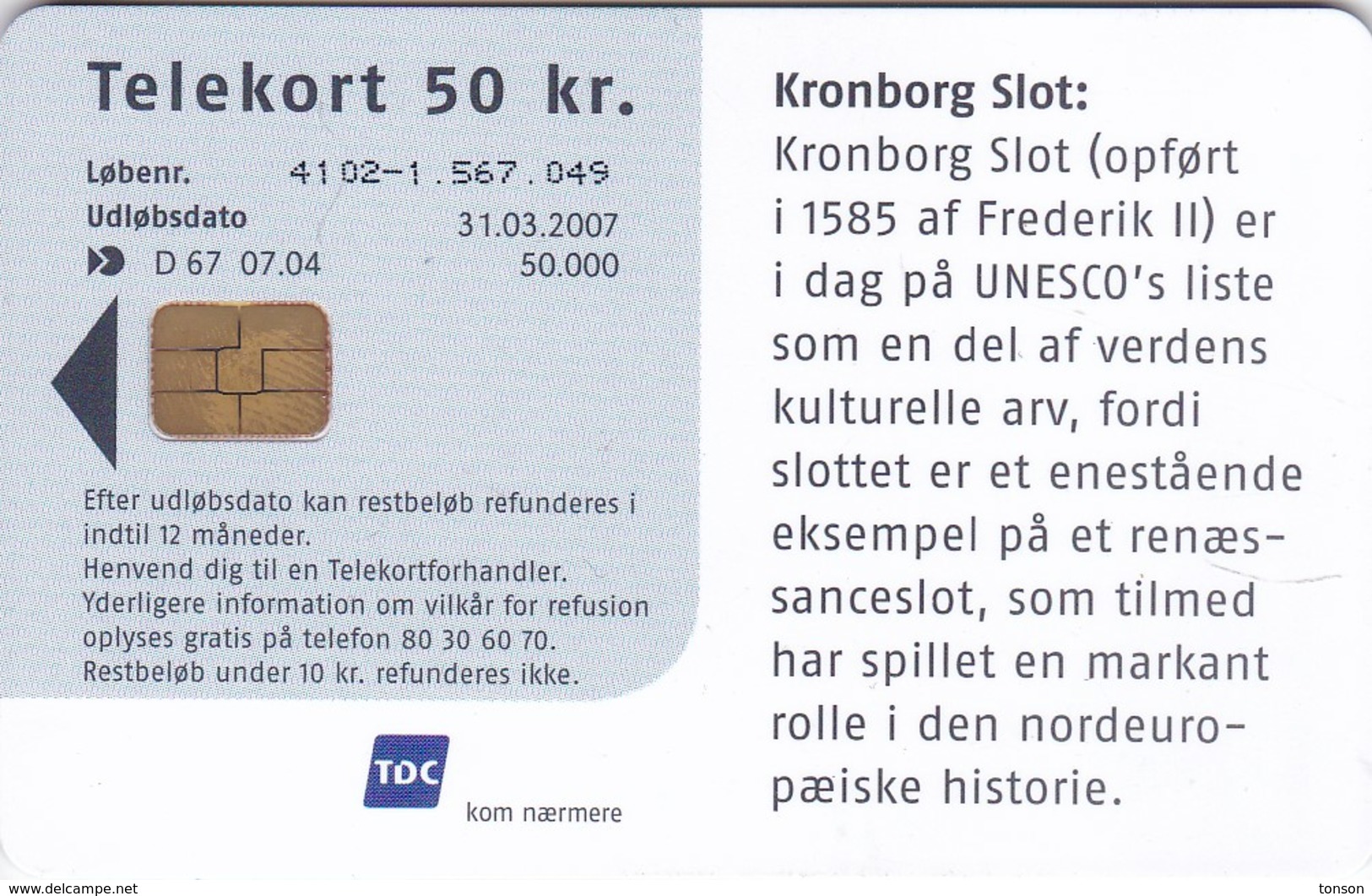 Denmark, D 067, Castles, Kronborg Slot, 2 Scans. - Denmark