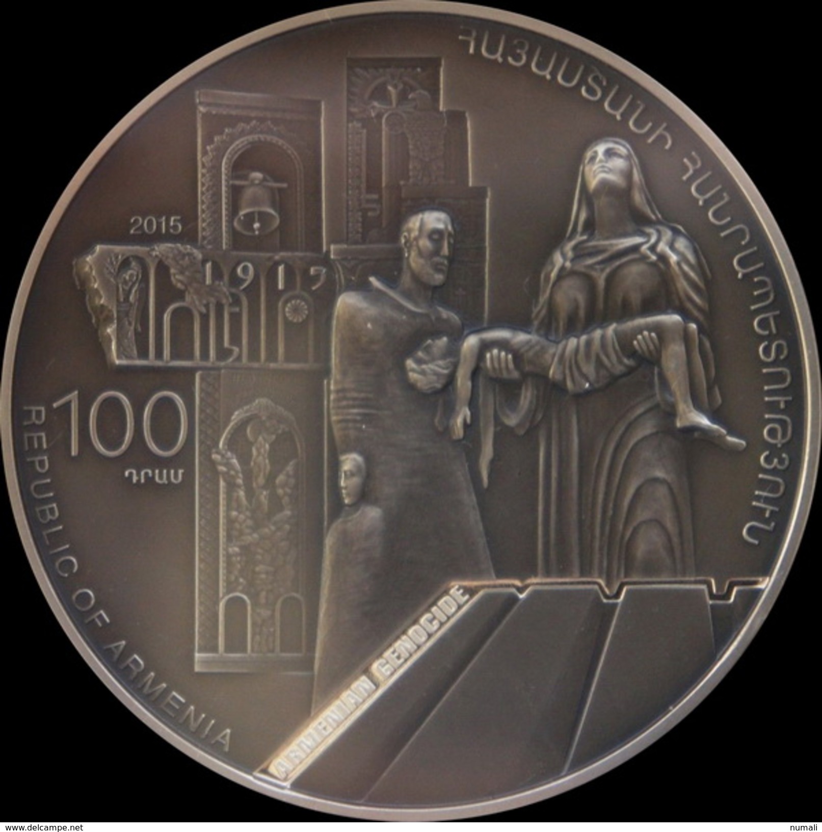 ARMENIA 100 DRAM SILVER COIN PROOF 2015 RARE Centenary Of The Armenian Genocide - Arménie