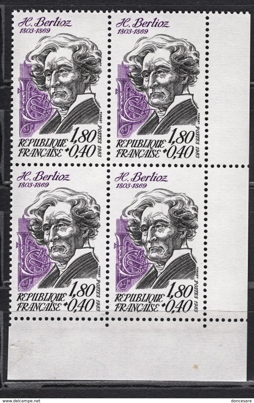 FRANCE  1983 - BLOC DE 4 TP Y.T. N° 2281 - COIN DE FEUILLE NEUFS** /X55 - Nuovi