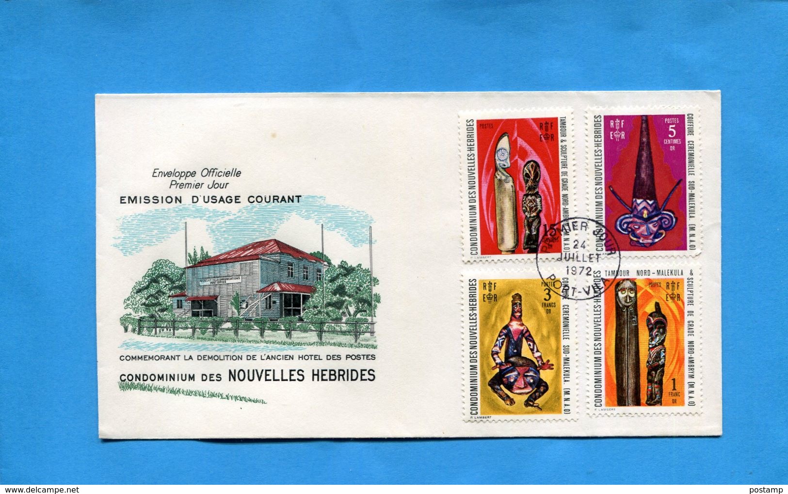 Nouvelles Hébrides- 3 Enveloppes Illustrées FDC-1972-FR-N°326-337 Série Art Oiseaux Coquillages Cote Des Timbres 40.50e - FDC