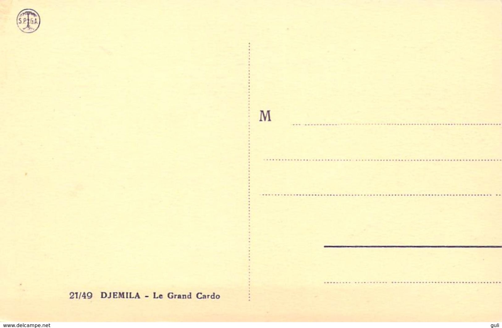 Afrique ALGERIE Wilaya De Sétif)  DJEMILA Le Grand Cardo  (cité Antique) Cpa Editions SPTGA 21 / 49 *PRIX FIXE - Sétif