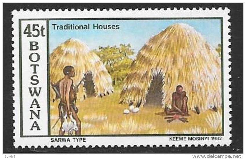 Botswana, Scott # 302 MNH Traditional Houses, 1982 - Botswana (1966-...)