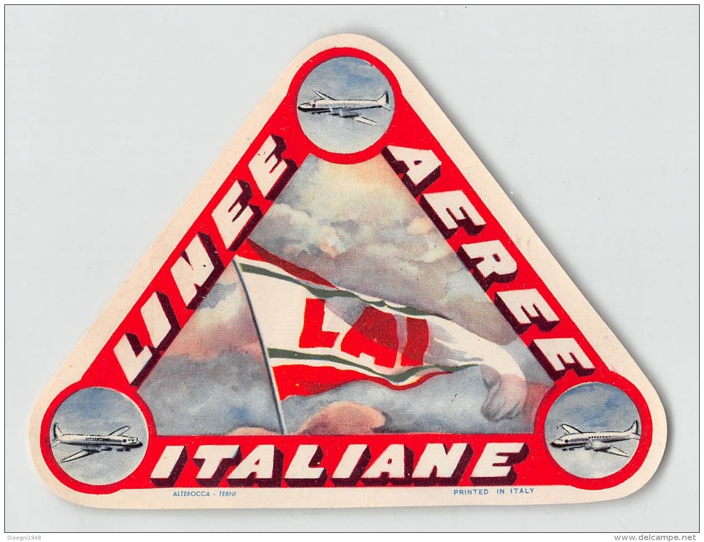 07195 "L.A.I. - LINEE AEREE ITALIANE" ADESIVO PUBBLICITARIO ORIG. - Aufkleber