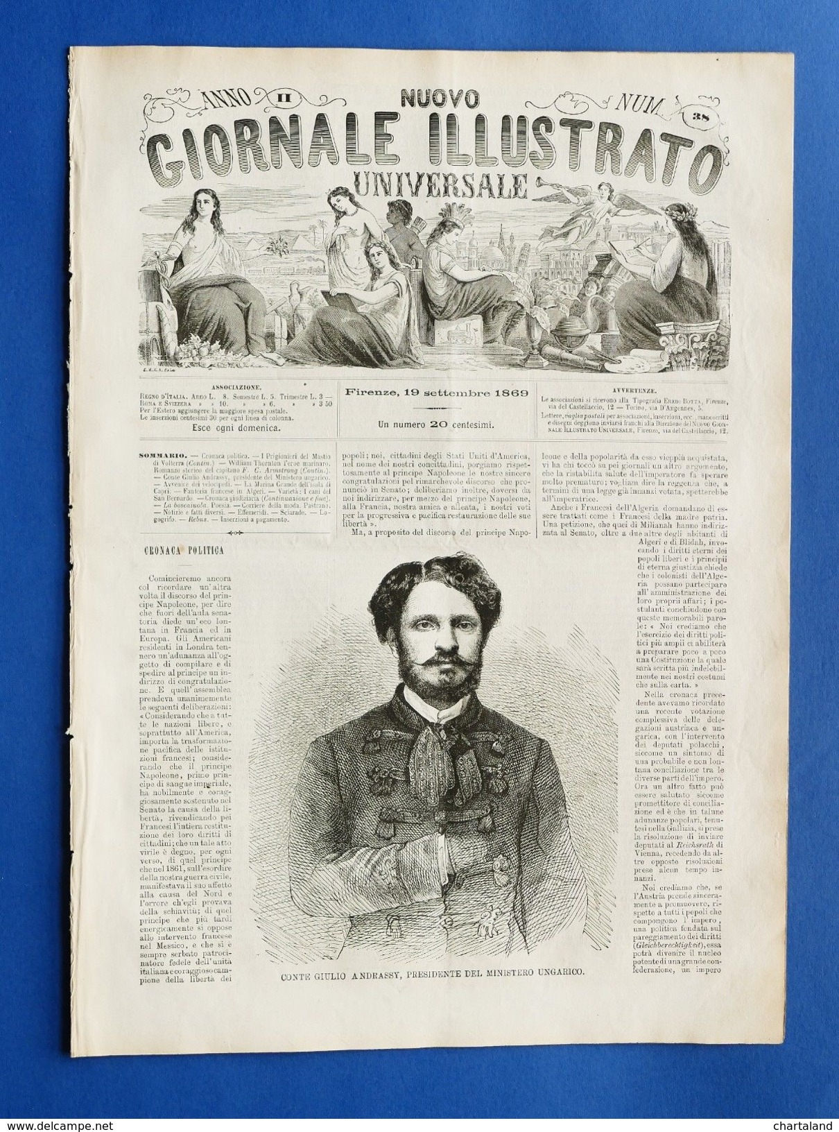 Nuovo Giornale Illustrato - Conte Giulio Andrassy - Anno II - N° 38 - 1869 - Unclassified