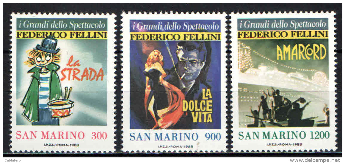 SAN MARINO - 1988 - FEDERICO FELLINI - I GRANDI DELLO SPETTACOLO - NUOVI MNH - Nuovi