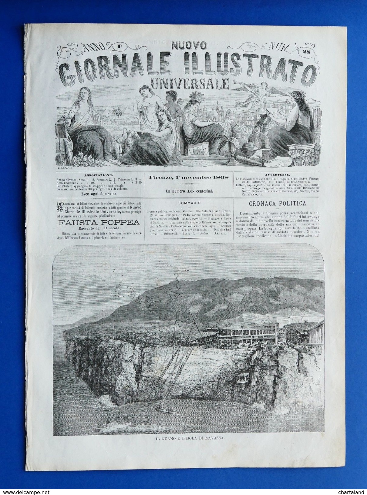 Nuovo Giornale Illustrato - Il Guano E L'isola Di Navassa - Anno I N° 28 - 1868 - Unclassified