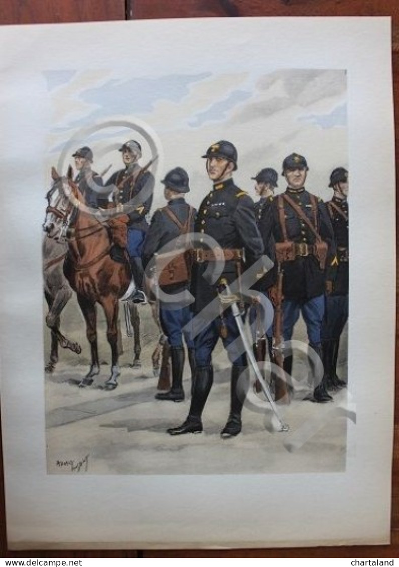 Stampa Les Uniformes De L'Armee Francaise 1935 Guardia Repubblicana Mobile N. 75 - Stampe & Incisioni