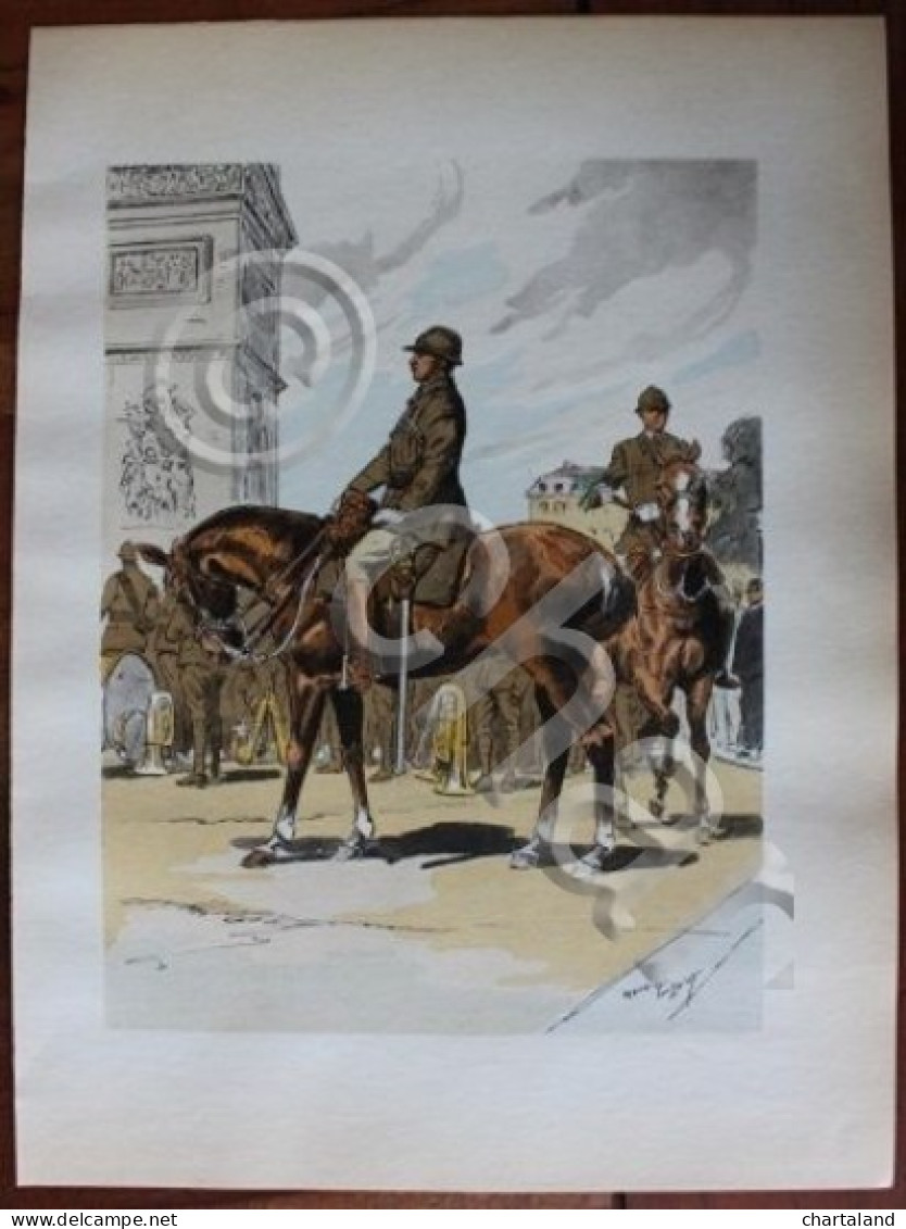 Stampa - Les Uniformes De L'Armee Francaise 1935 Colonnello Fanteria Cavallo 19 - Stampe & Incisioni