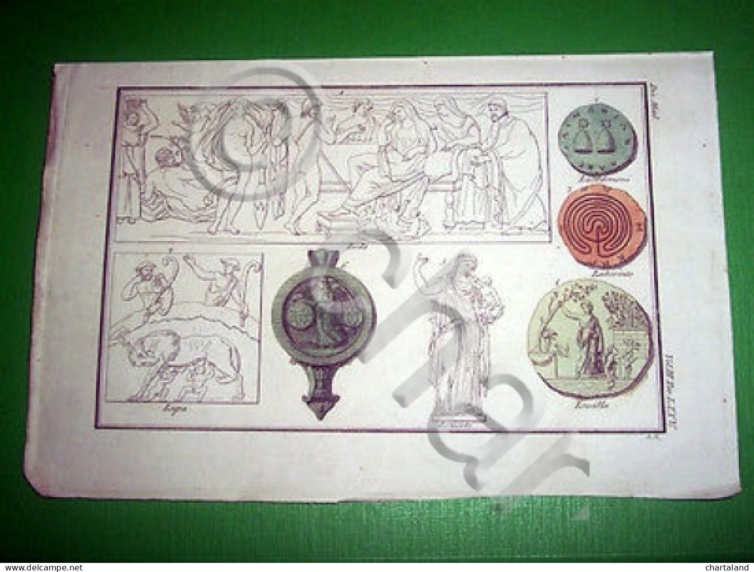 Stampa Incisione Storia E Mitologia - Leda Lupa Lucilla Leucoto Ecc. - 1700 Ca - Stampe & Incisioni