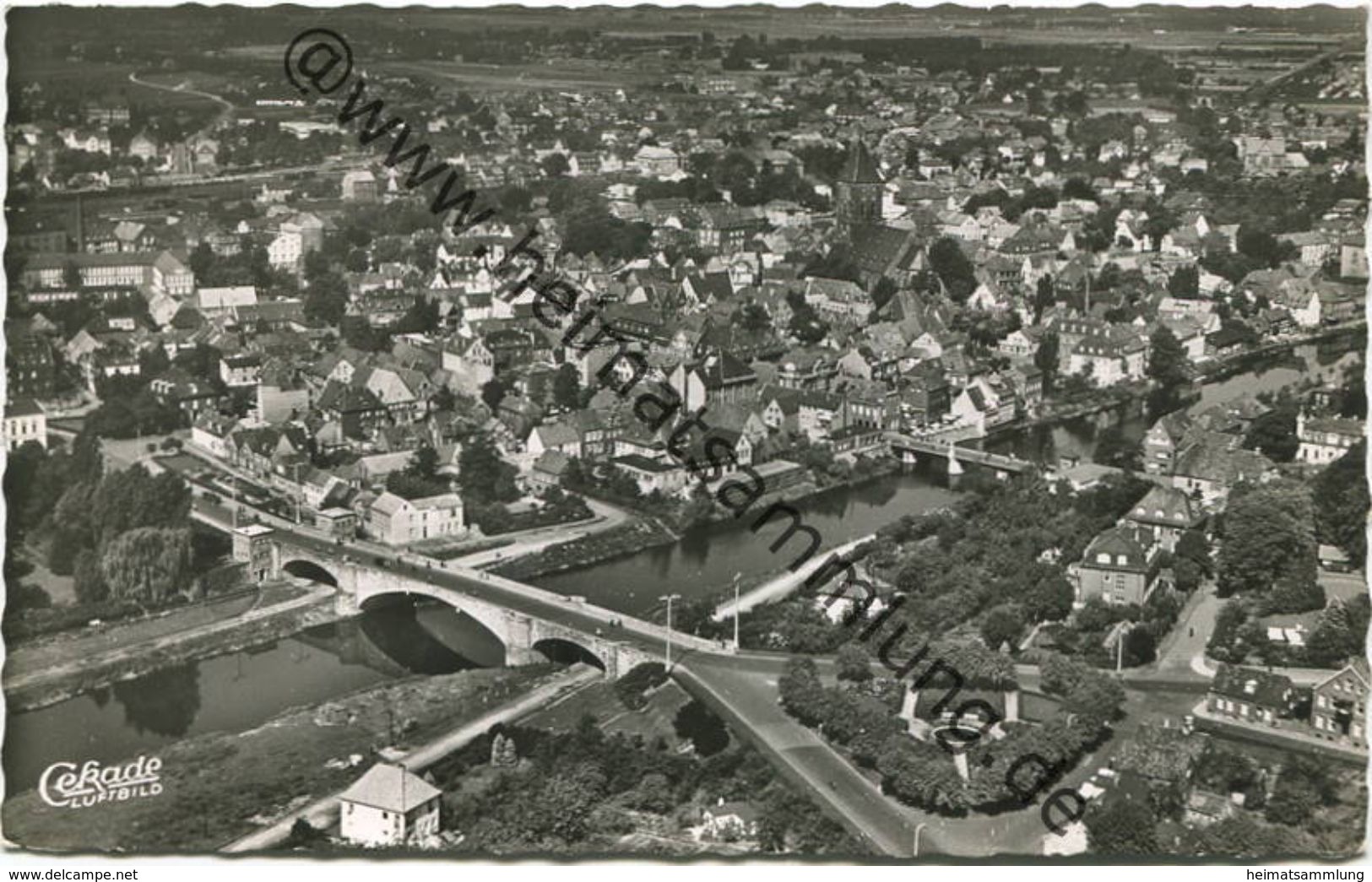 Rheine - Luftbild - Foto-AK - Cramers Kunstanstalt Dortmund Gel. 1956 - Rheine