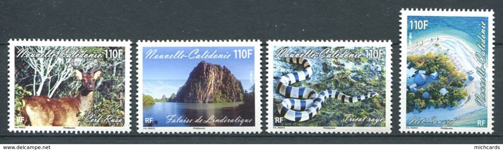 212 NOUVELLE CALEDONIE 2011 - Yvert 1132/35 - Tourisme Paysage Cerf Reptile - Neuf** (MNH) Sans Trace De Charniere - Unused Stamps